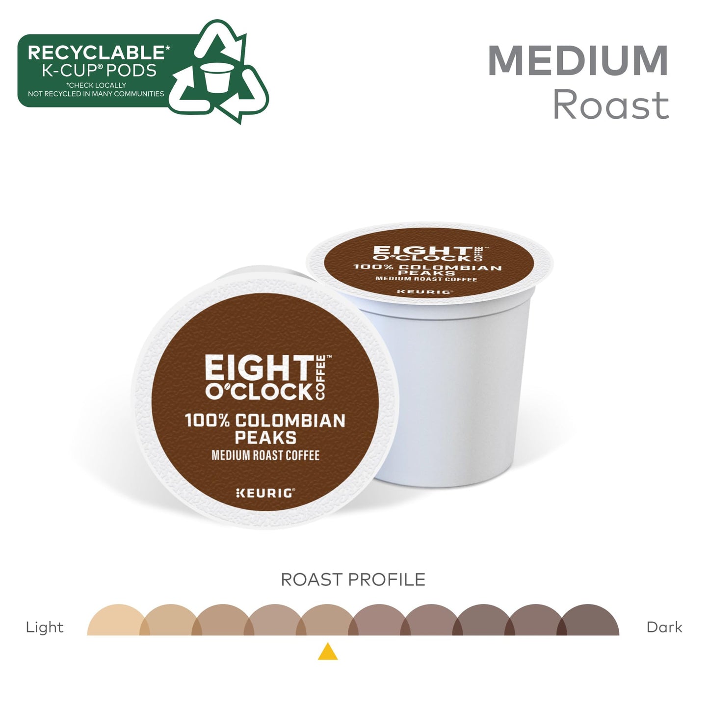 Eight OClock Coffee Colombian Peaks Keurig Single-Serve K-Cup Pods  Medium Roast Coffee  60 Count