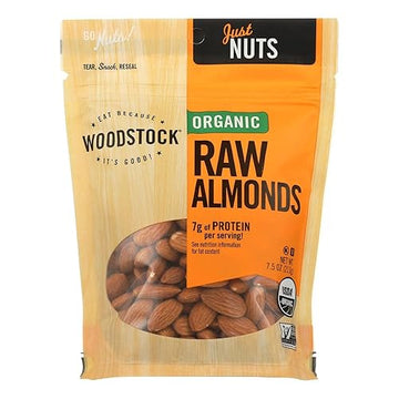 Woodstock Farms Organic Raw Almond 7.5 Ounce - 8 Per Case.