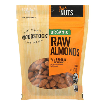 Woodstock Farms Organic Raw Almond 7.5 Ounce - 8 Per Case.