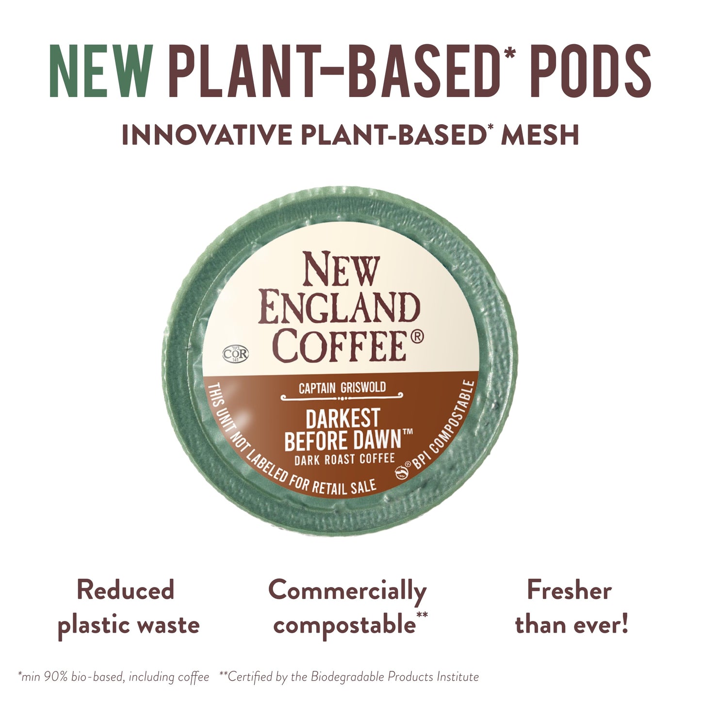 New England Coffee Dark Roast Single Serve Pods, 10 Count, Pack of 1