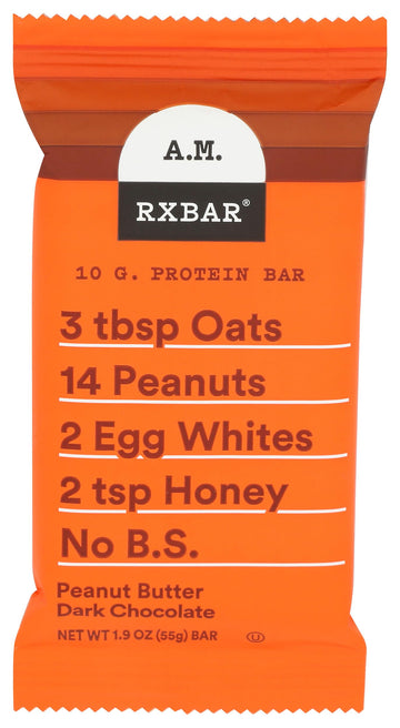 Rxbar Dark Chocolate Peanut Butter Am Bar Sgl, 1.9 Oz
