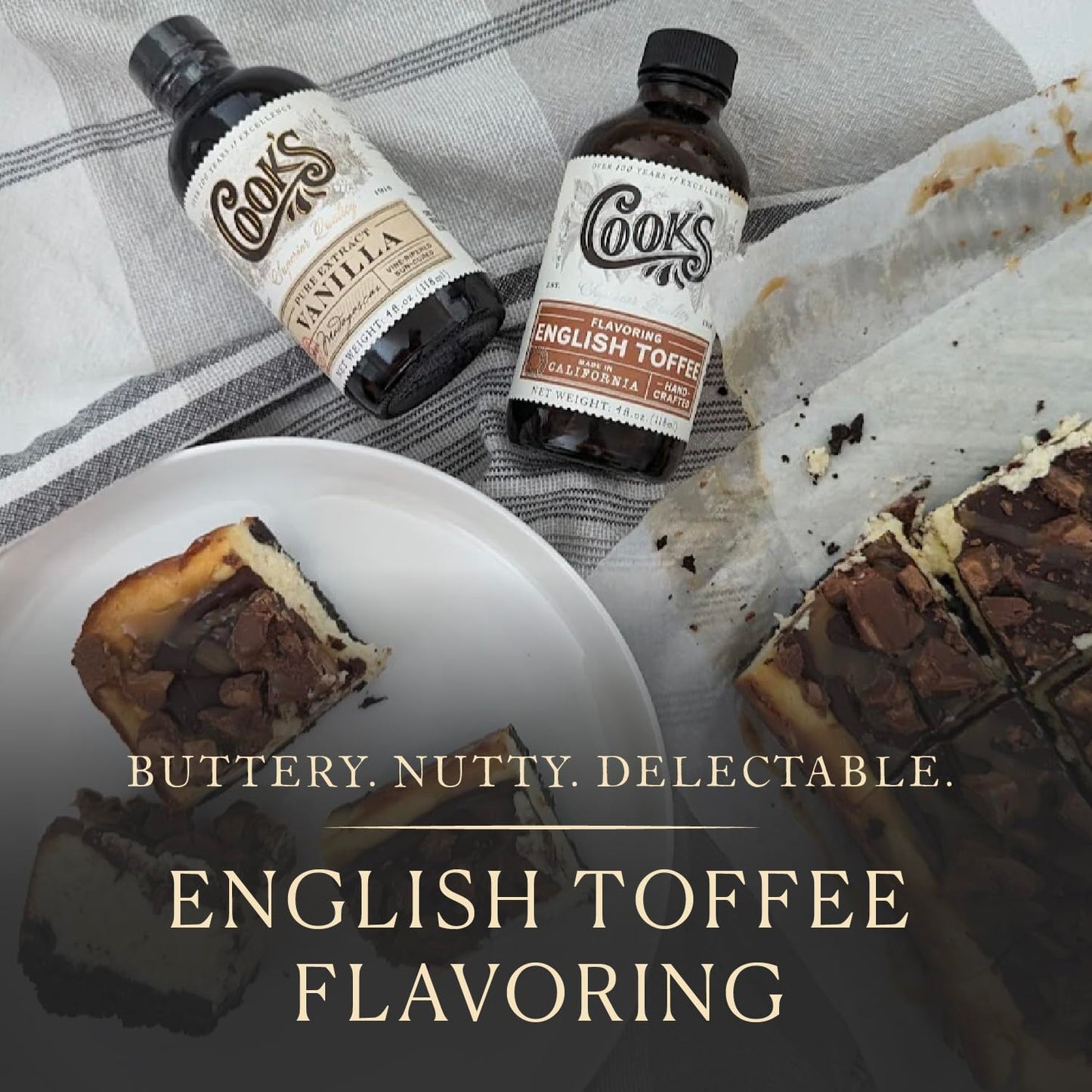Cook'S, English Toffee Flavoring For Baking, Icing, Cinnamon Rolls, Scones, 4 Oz