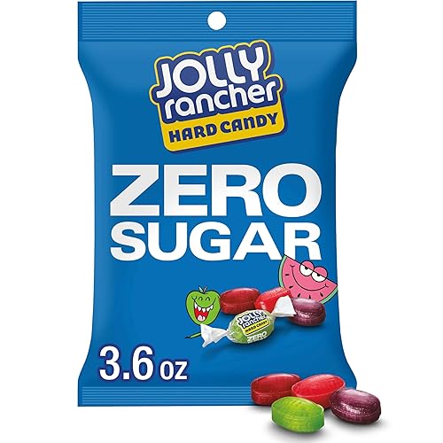 Jolly Rancher Zero Sugar Assorted Fruit Flavored Hard Sugar Free Aspartame Free Candy Bag 3.6 Oz