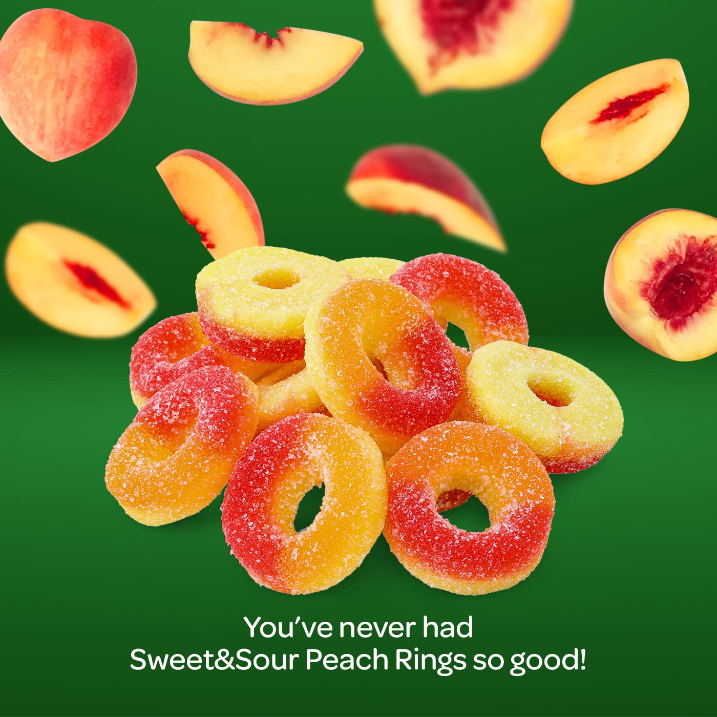 Funtasty Peach Rings Soft Gummy Candy, Sour And Sweet - Bulk Pack 1 Lb