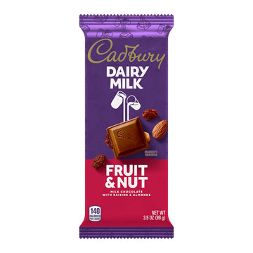 Cadbury Dairy Milk Fruit & Nut Chocolate Bars, 3.5 oz (Pack of 14)