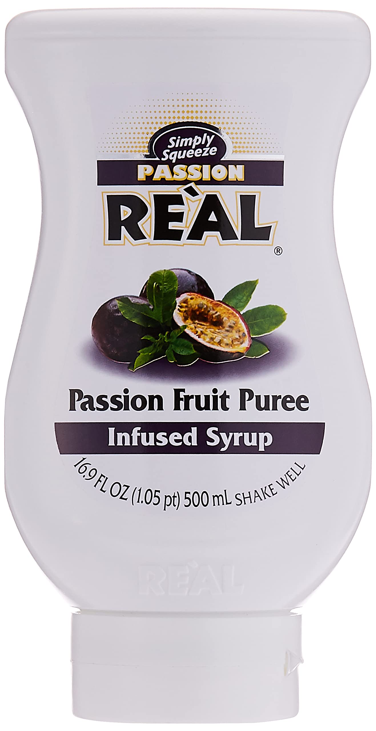 Real Infused Exotics Passion Fruit Puree Infused Syrup, Vegan Friendly, Kosher, 16.9 Fluid Ounce (Pack of 6)