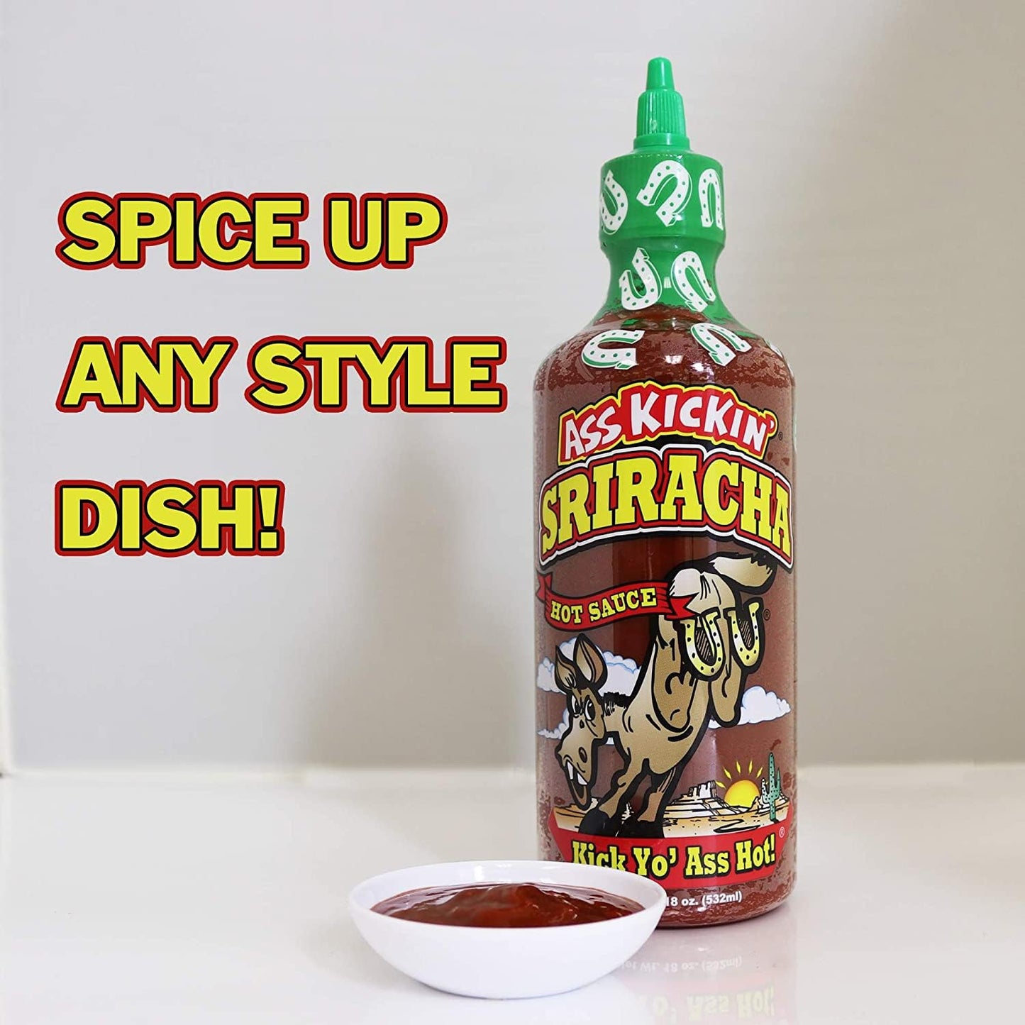 ASS KICKIN Sriracha Hot Sauce - Sriracha Hot Chili Sauce - Try if you dare - Perfect Gourmet Gift for the Hot Sauce Fan (Srirac