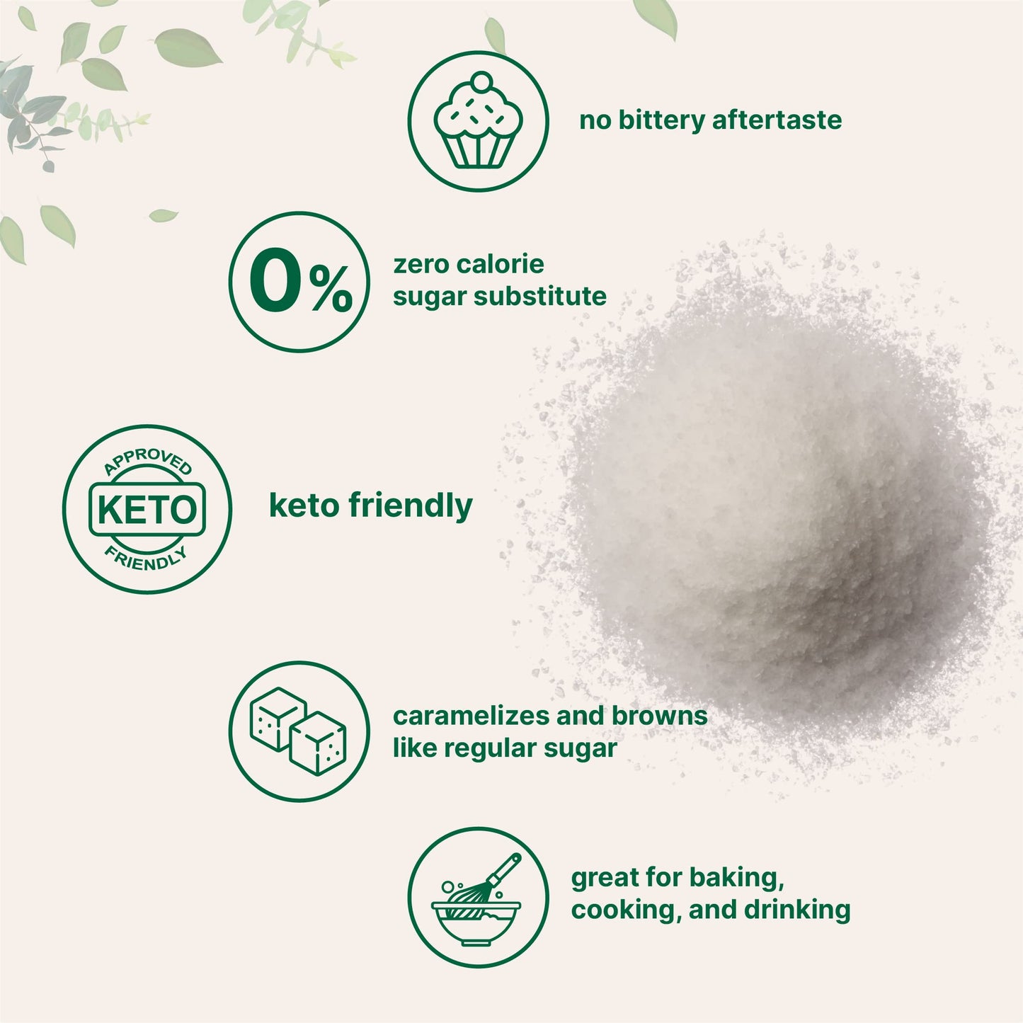 Allulose Sweetener, 3 Pounds (48 Ounces), Zero Calorie, Plant Based Sugar Alternative, No After Taste, Best For Coffee, Drinks,