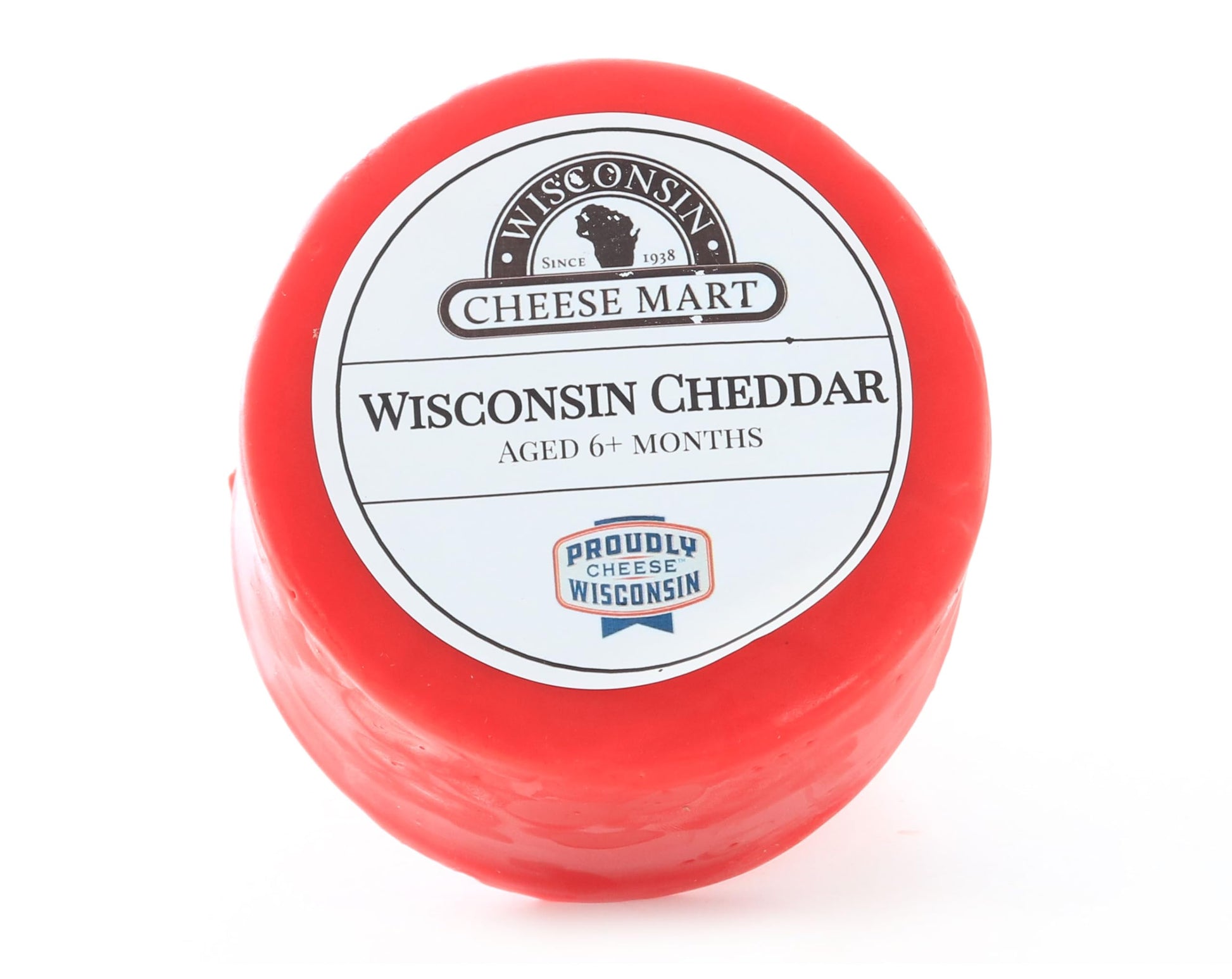 Medium Aged Cheddar Cheese Wheel - 6+ Months | 3 Pound Red Wax Wheel | Creamy, Sweet & Distinct Authentic Wisconsin Cheddar Chee