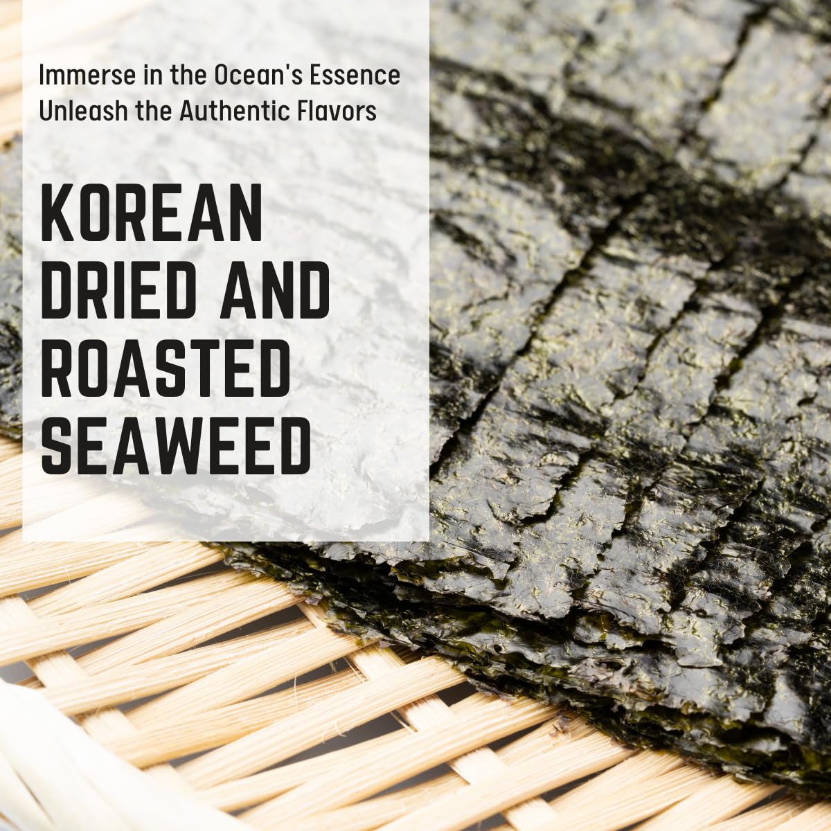 Premium Sushi Nori, GOLD GRADE, Crispy Roasted Seaweed (50 Full Sheets), All Natural, Vegan, Rolls, Sushi, Onigiri, Korean Gimba
