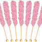 Buffalo Bills Cherry (Pink) Rock Candy On A Stick (12-Ct Cup Pink Rock Candy Crystal Sticks)