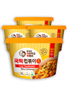 Korean Food Cooktok Cup Tteokbokki (Spicy Carbonara, 4Cups) All in one, Instant Tteokbokki, Rice Cakes and Seasoning Powders, Qu