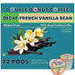 Double Donut Coffee Decaf French Vanilla Coffee Pods, Medium Roast, 72 Count, For Keurig K Cup Brewers