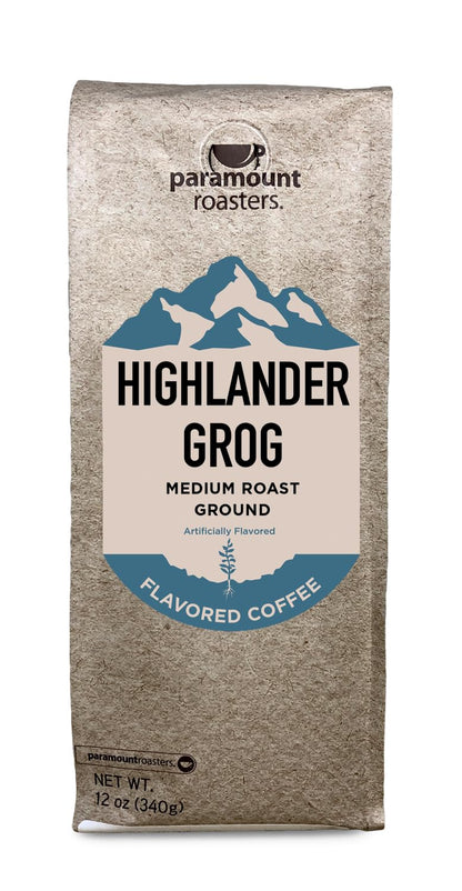 Paramount Coffee Company, Highlander Grog Medium Roast Ground Coffee, Flavored, 12 oz (Paramount Roasters)