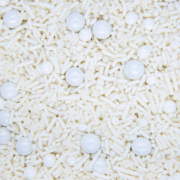 White Sprinkles For Cake Decorating, Cookie, And Cupcake Baking - Wedding Cake Decorations Edible And Fancy In White Jimmies, No