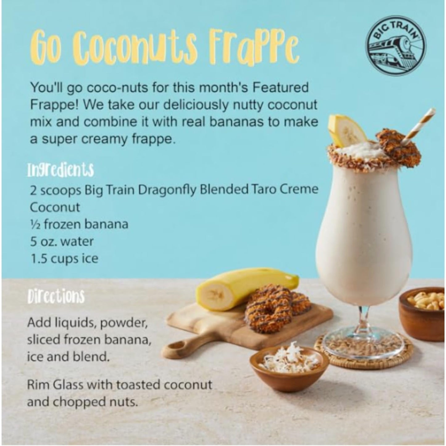 Big Train Dragonfly Coconut Blended Crme Beverage Mix, 3.5 Pound (Pack of 1)