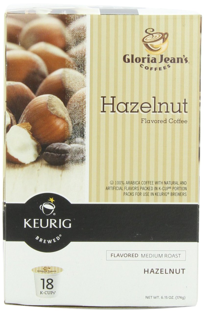 Gloria Jeans Hazelnut Keurig K-Cups, 18 Count, Model 108890, Pack of 18