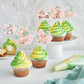 Gyufise 36Pcs Pink Safari Baby Shower Cupcake Topper Floral Jungle Animals Baby Cake Decorations Safari Theme Cupcakes Toppers F