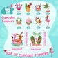 Tatuo 48 Pcs Cupcake Toppers, Santa Claus & Flamingo, 7.2 x 1.18, Multicolored, Cardboard, for Summer & Christmas Parties