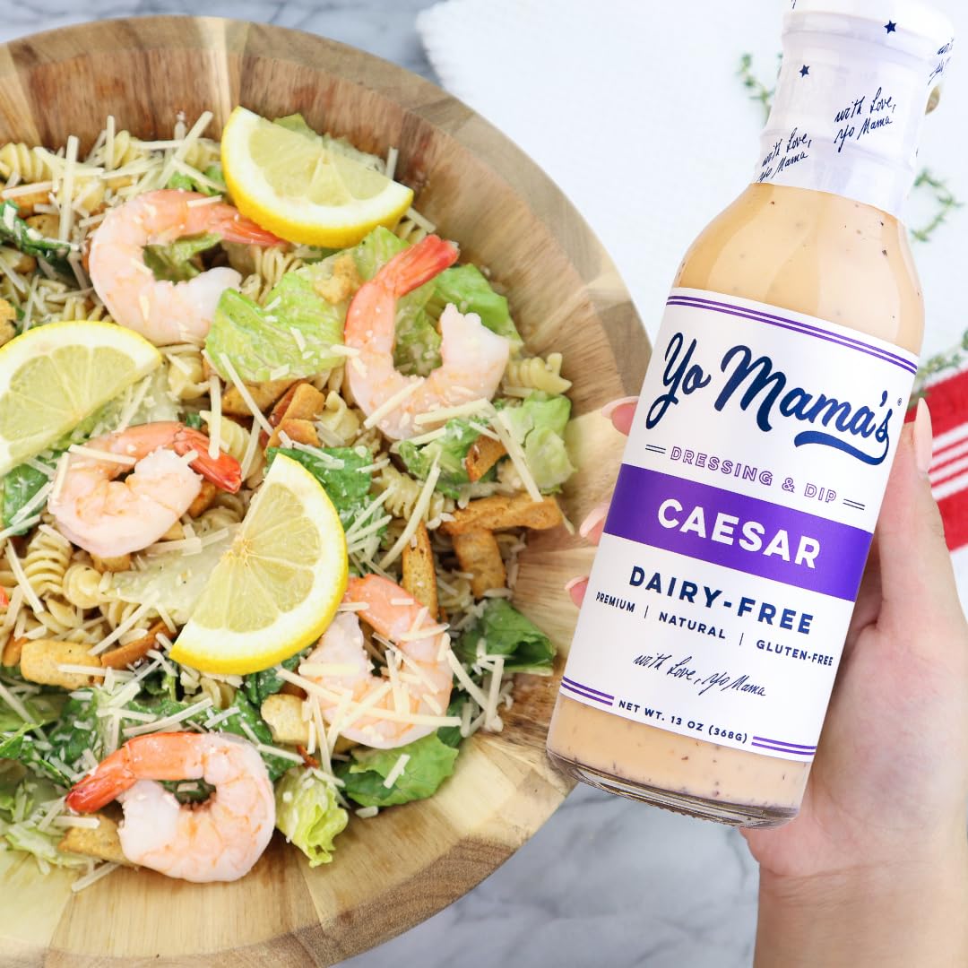 Keto Classic Caesar Dressing And Dip By Yo Mama'S Foods - Pack Of (1) - Low Carb, Low Sodium, And Gluten-Free