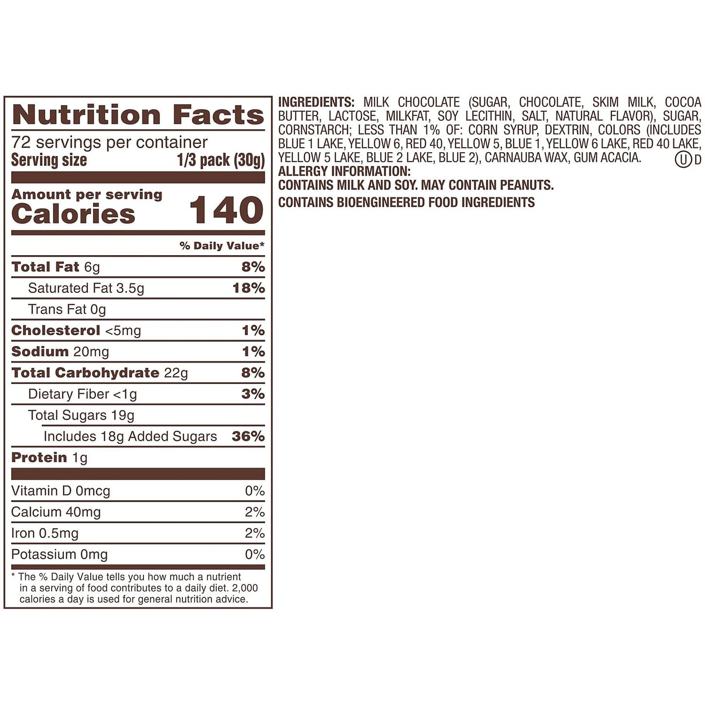 M&Ms Milk Chocolate King Size - 24 Count