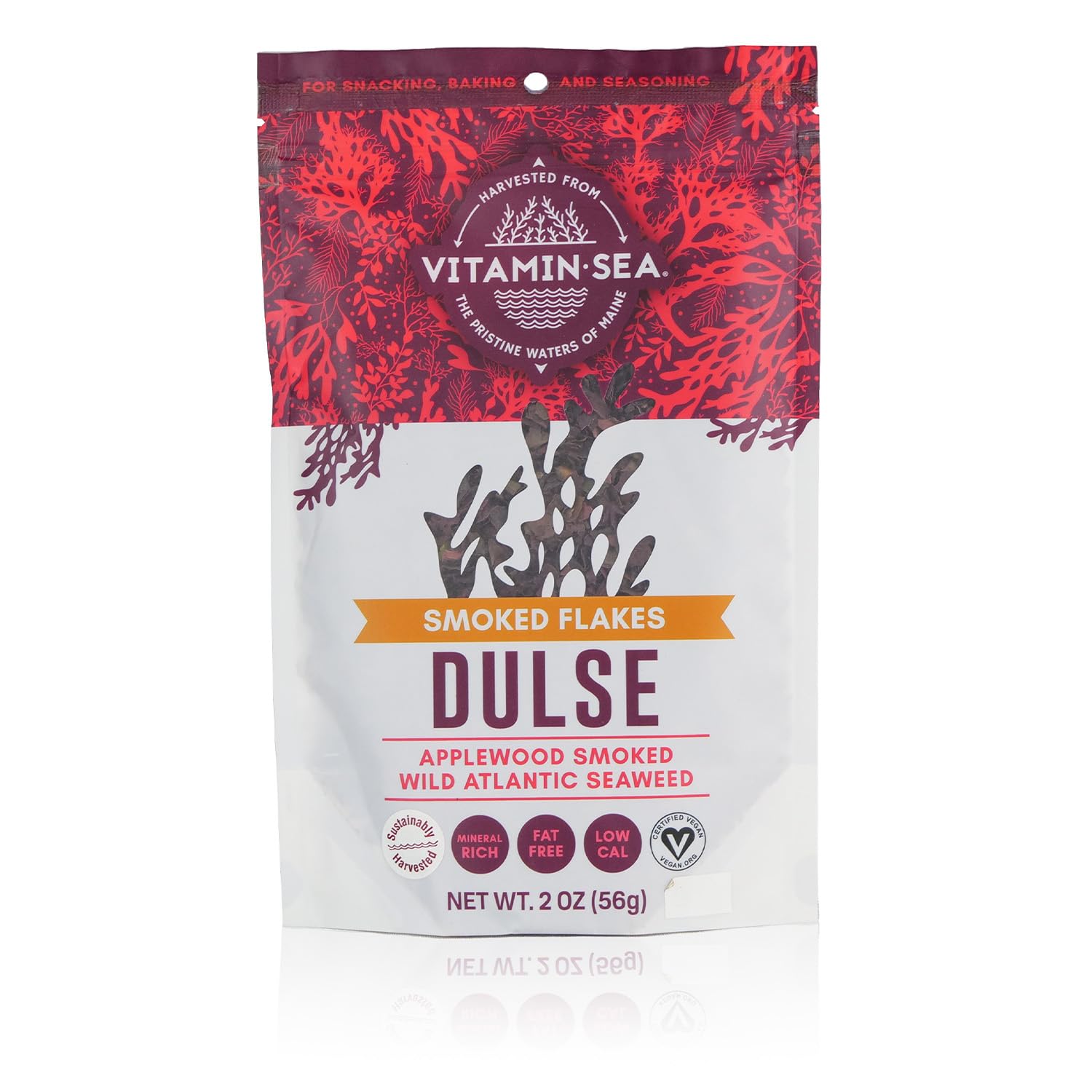 VITAMINSEA Dulse Seaweed Flakes | Vegan Certified | 2 OZ | Applewood Smoked, Rich in Protein, Iodine, Iron, Vitamins A, C, D