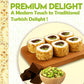 GÜLLÜOGLU Turkish Delight with Dubai Chocolate Filling, 200g (6 pieces), Gourmet Middle Eastern Candy