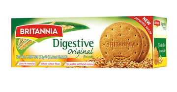 Britannia Digestive Original Biscuits 14.11Oz (400G) - Whole Wheat Flavor Cookies - Breakfast & Tea Time Healthy Snacks (Pack Of