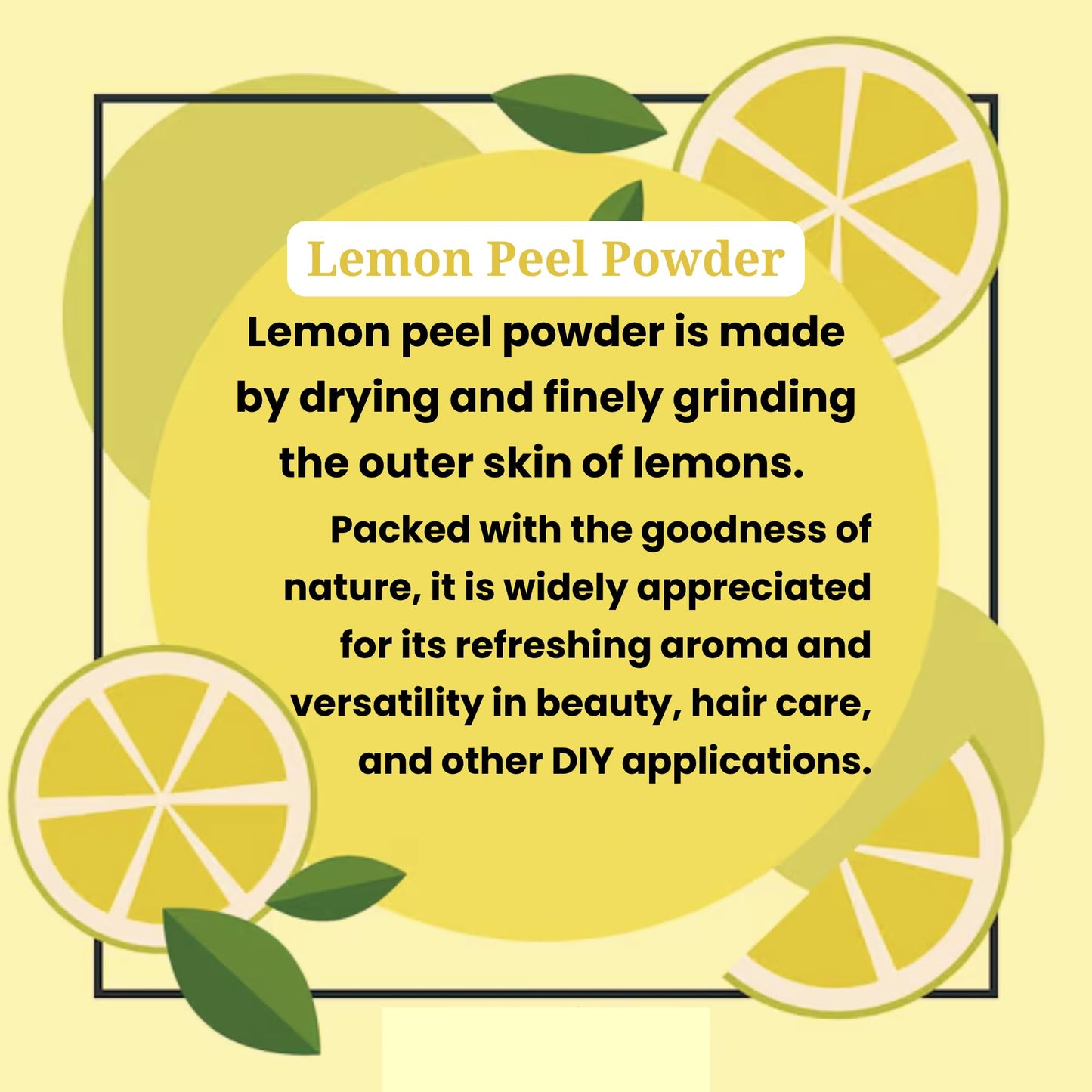 Herbs Botanica Lemon Peel Powder 100% Pure & Organic Dried Lemon Zest Powder For Cooking, Baking, Skin Care & Diy Beauty Natural