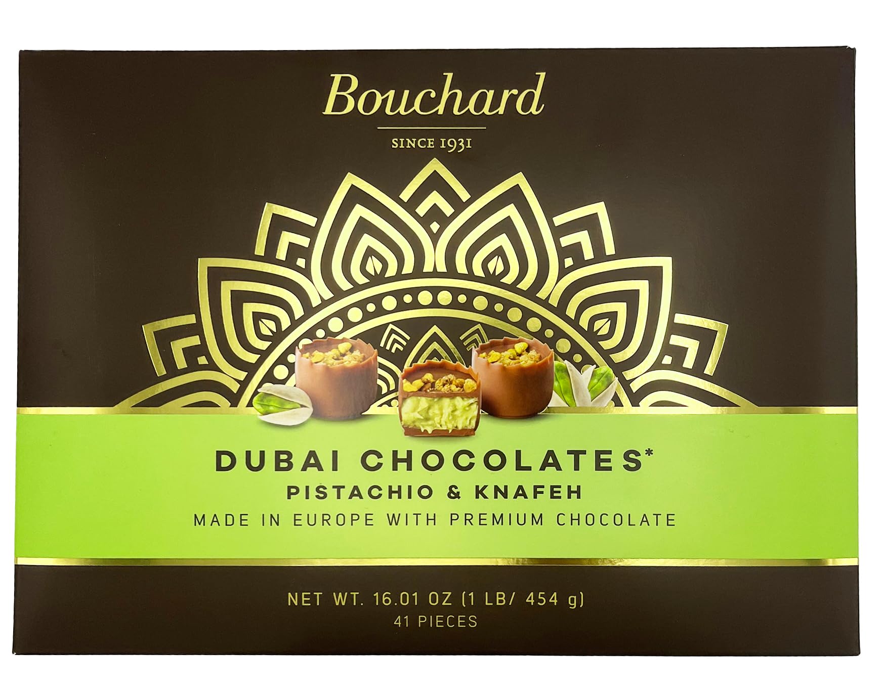 Bouchard Dubai Chocolates Pistachio & Knafeh - 16.01 OZ (1 LB/454g)