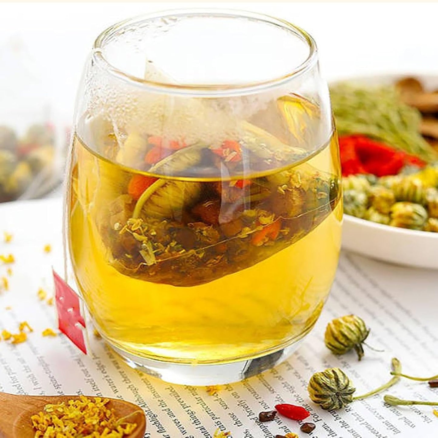Liver Detoxherbal Tea, Chrysanthemum Cassia Seed Goji Berrytea, Kidneys & Liver Health Teawith Wolfberry, Cassia Seed, Milk This