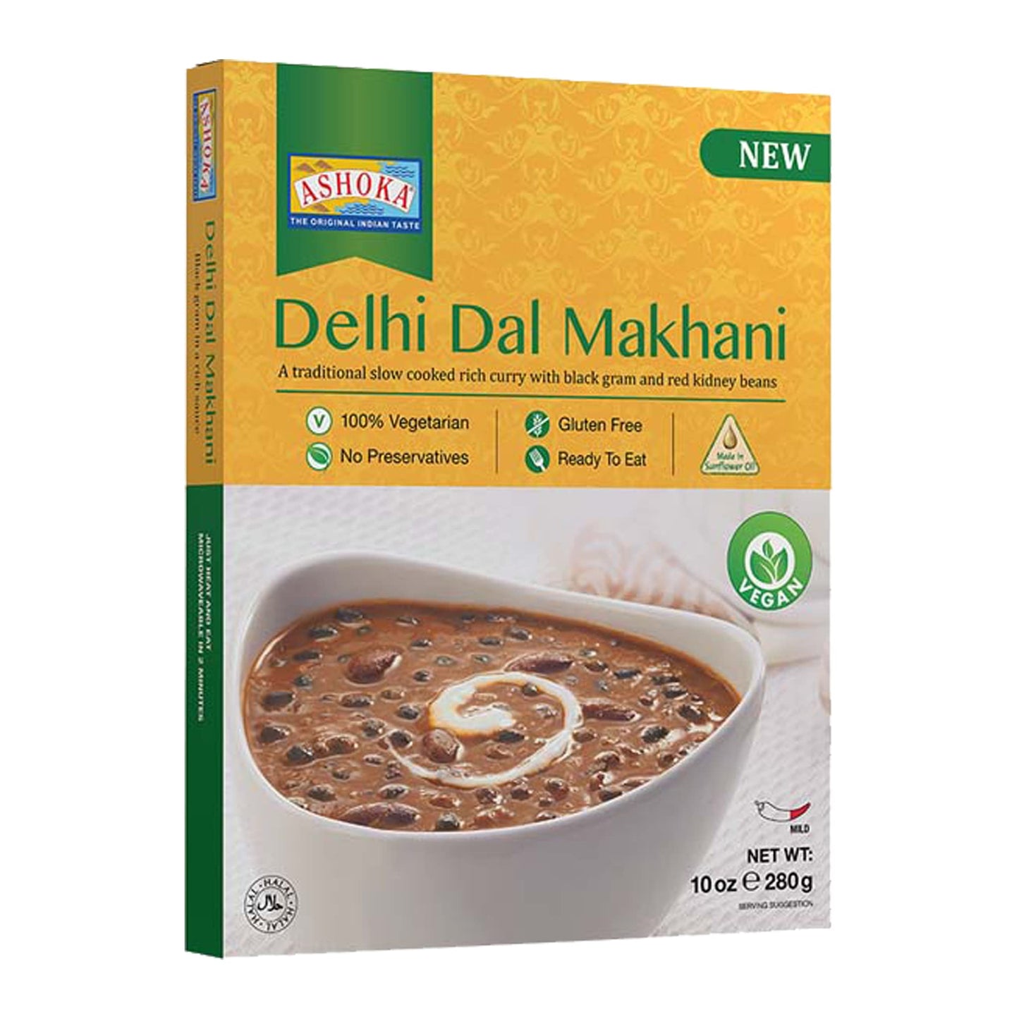 Ashoka Gluten-Free Meals, Microwave Ready Vegan Black Gram & Kidney Beans, Heat & Serve Meals, All-Natural Delhi Dal Makhani, Ko