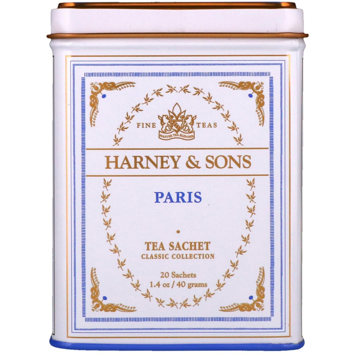 Harney & Sons Paris Black Tea Sachet Collection, All Natural - Classic Tin Of 20 Sachets, 1.4 Ounce 20 Count (Pack Of 3)