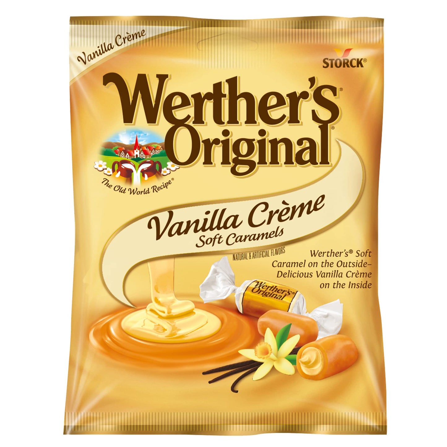 Werthers Original Soft Vanilla Crème Caramel Candy, 4.51 Oz Bags, Pack of 12