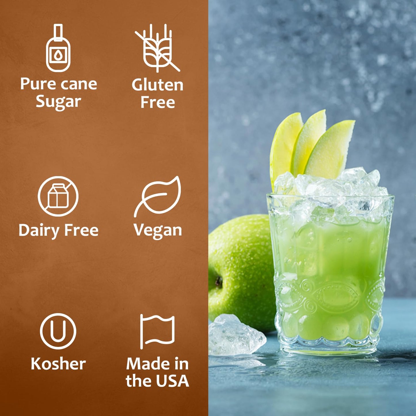 Syruvia Green Apple Syrup - Premium Flavoring Syrup For Tea, Italian Sodas, Beverages, Desserts, Ice Cream, Cocktails & Mocktail