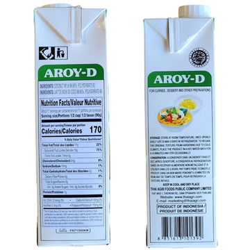 Aroy-D Coconut Milk Lait De Noix De Coco, Rich & Creamy, Ideal For Curries, Dessert, Beverages, And Other Preparation, 33.8 Fl O