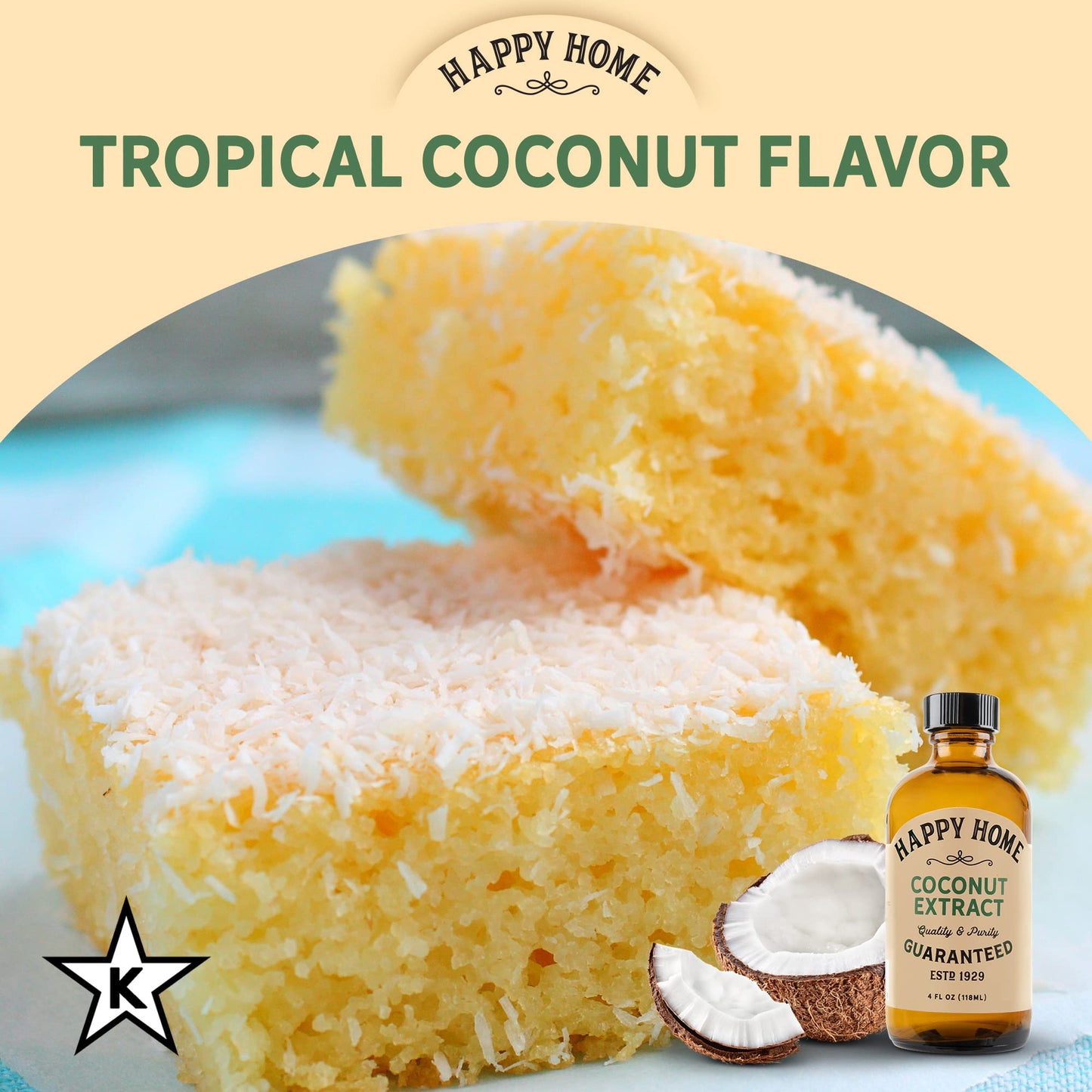 Happy Home compatible with Coconut Baking Flavor Emulsion - Certified Kosher, 4 oz.