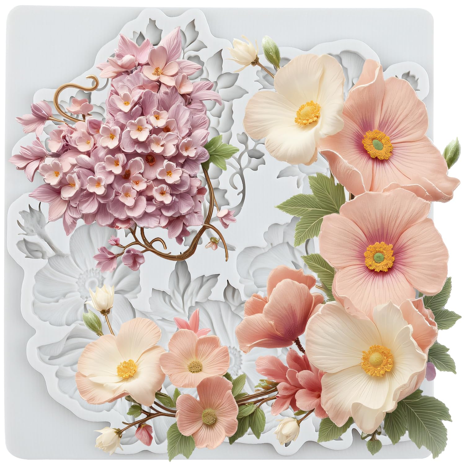 Lingzhi Flower Molds Daisy Flower Fondant Silicone Mold For Cake Decoration Cupcake Topper Chocolate Candy Sugar Gum Paste Polymer Clay