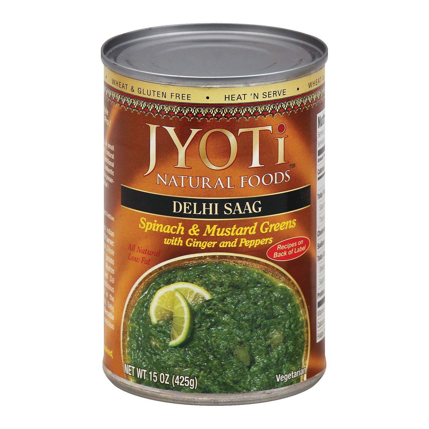 Jyoti Delhi Saag, 12 cans of 15oz each, All Natural, Product of USA, Gluten Free, Vegan, NON GMO, BPA Free