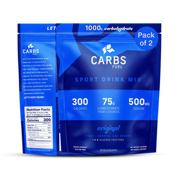 Carbs Fuel Sport Drink Powder - Original Flavor, 2 Pack, 1,000g Total, 75g Carbs, 300 Calories Per Serving