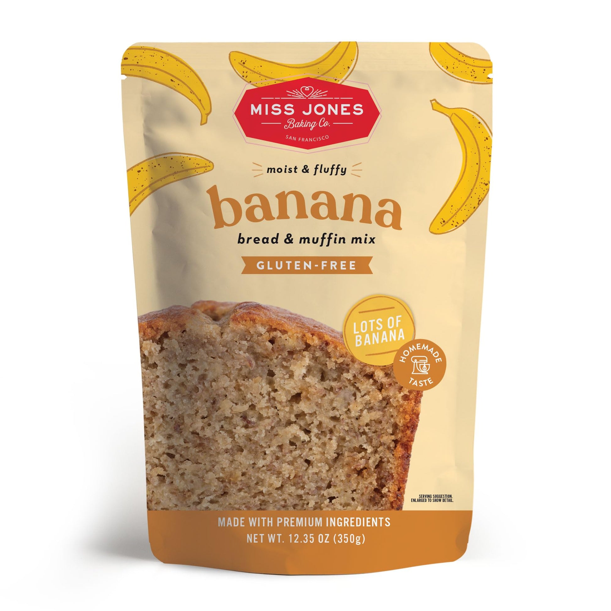 Miss Jones Baking Gluten Free Banana Bread & Muffin Mix - 50% Lower Sugar, Real Banana, Naturally Sweetened Desserts & Treats, 1