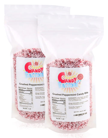 Sarah's Candy Factory Crushed Peppermint Candy Pieces Bits in Resealable Bag (2 Pound)