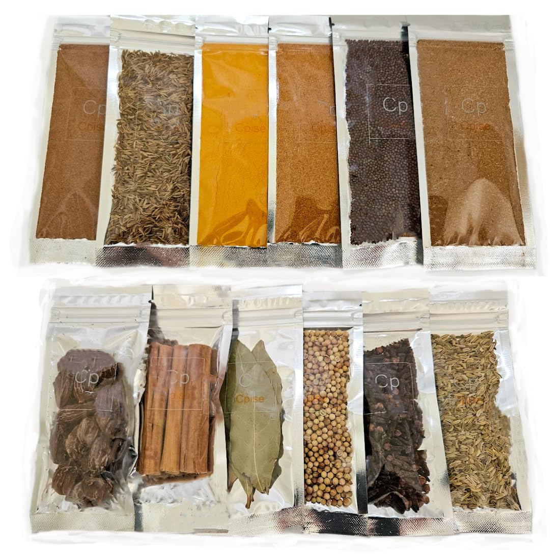 Spice & Seasoning Set - Ground Whole Indian Spices: Bay Leaves | Brown Mustard |Cayenne | Cinnamon | Cloves | Coriander | Cumin