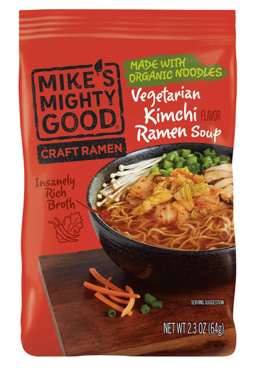 Mike s Mighty Good Craft Ramen Vegetarian Kimchi Soup - Instant Ramen Noodles - Organic Instant Noodles - Vegan Ramen Soup - 2.