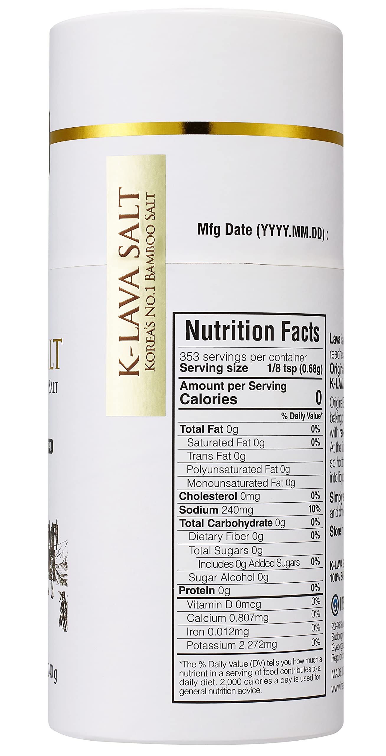 K-LAVA SALT Bamboo Salt, Original 9x Crystal, 8.47 Ounce