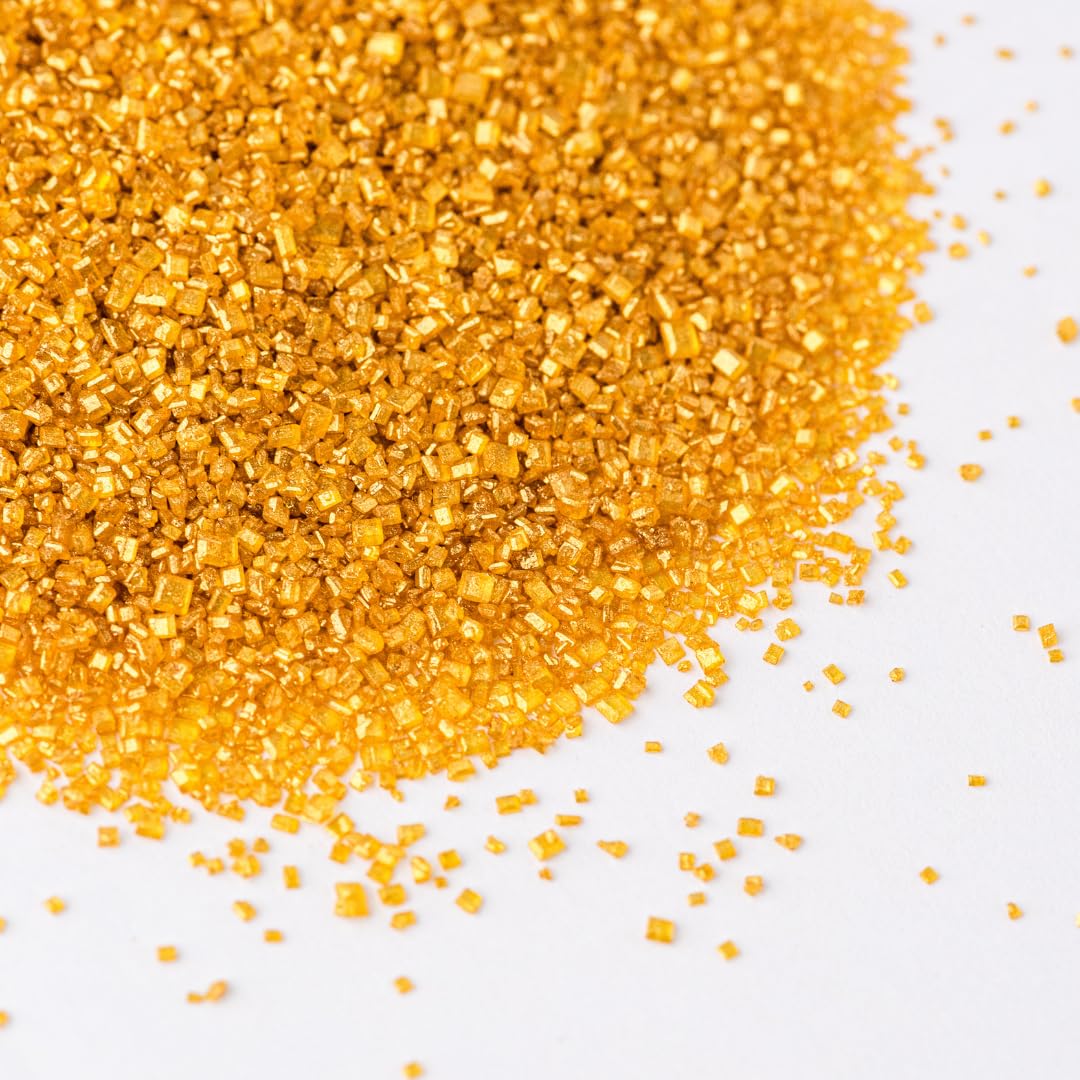 Sweets Indeed Edible Sprinkle Sugar Mix, Gold, 5 oz, Perfect for Baking, Cake Decorations, Ice Cream, Cookies, Cupcake Toppers