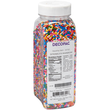 Decopac Bright Rainbow Sprinkles | Extra Large 26Oz Pack | Cake Sprinkle Mix, Fancy Sprinkles For Cake Decorating, Handheld Cont