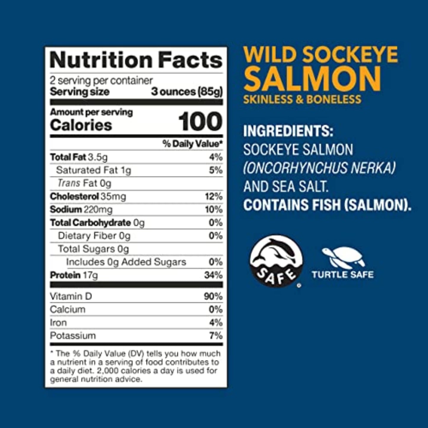 Wild Planet Wild Sockeye Salmon, Skinless & Boneless, 6 oz (Pack of 12), Sustainably Caught, Non-GMO, Kosher