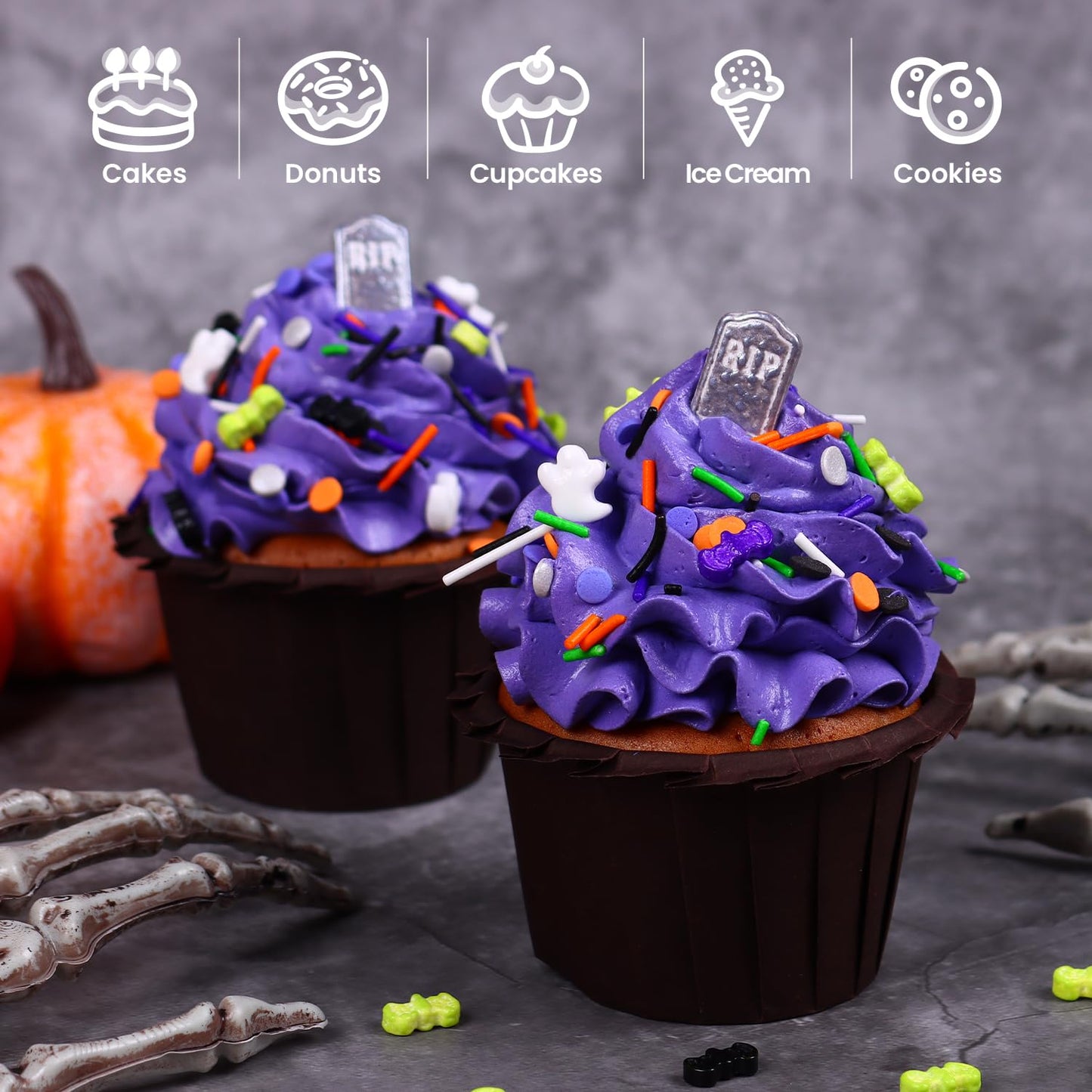 Halloween Sprinkles For Cake Decorations 4.2Oz, Halloween Sprinkles For Cupcake Topper, Ice Cream, Candy, Cookie Perfect For Hal