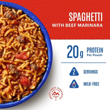 Mountain House Classic Spaghetti With Meat Sauce | Freeze Dried Backpacking & Camping Food |2 Servings